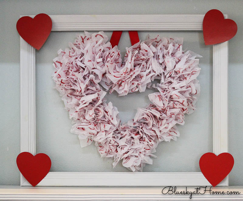 Paper stenciled Valentine wreath