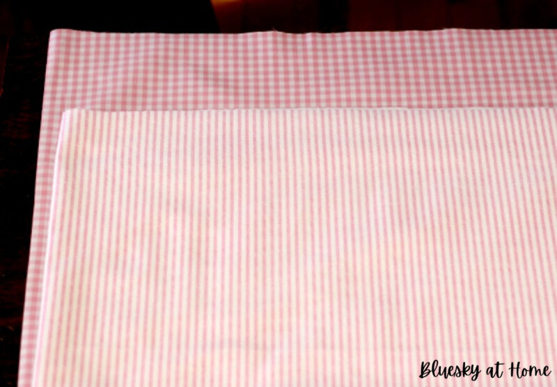 pink and white stripe fabric