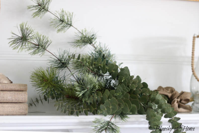 winter decor mantel