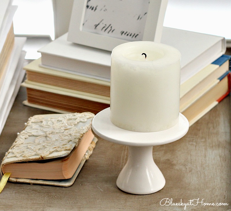white candle on table