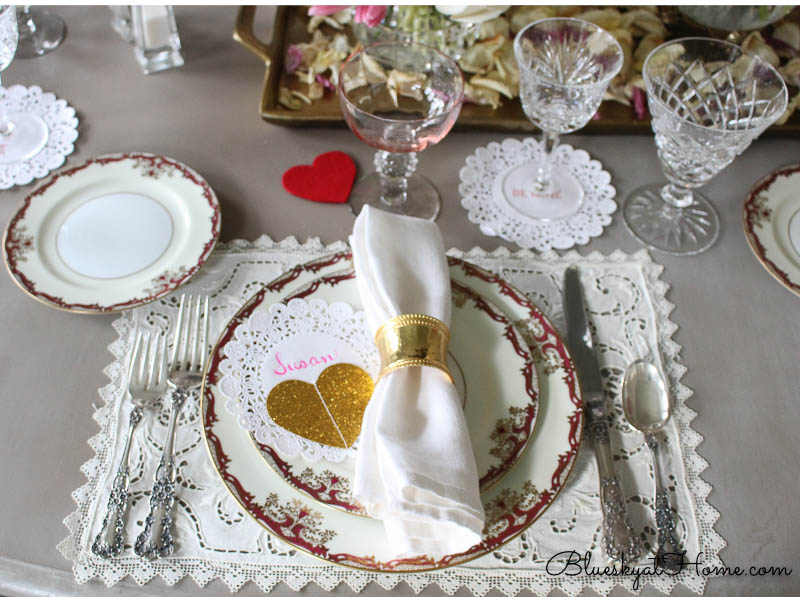 vintage Valentine tablescape place setting