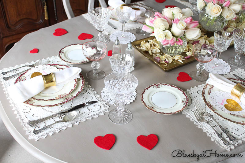 vintage Valentine tablescape