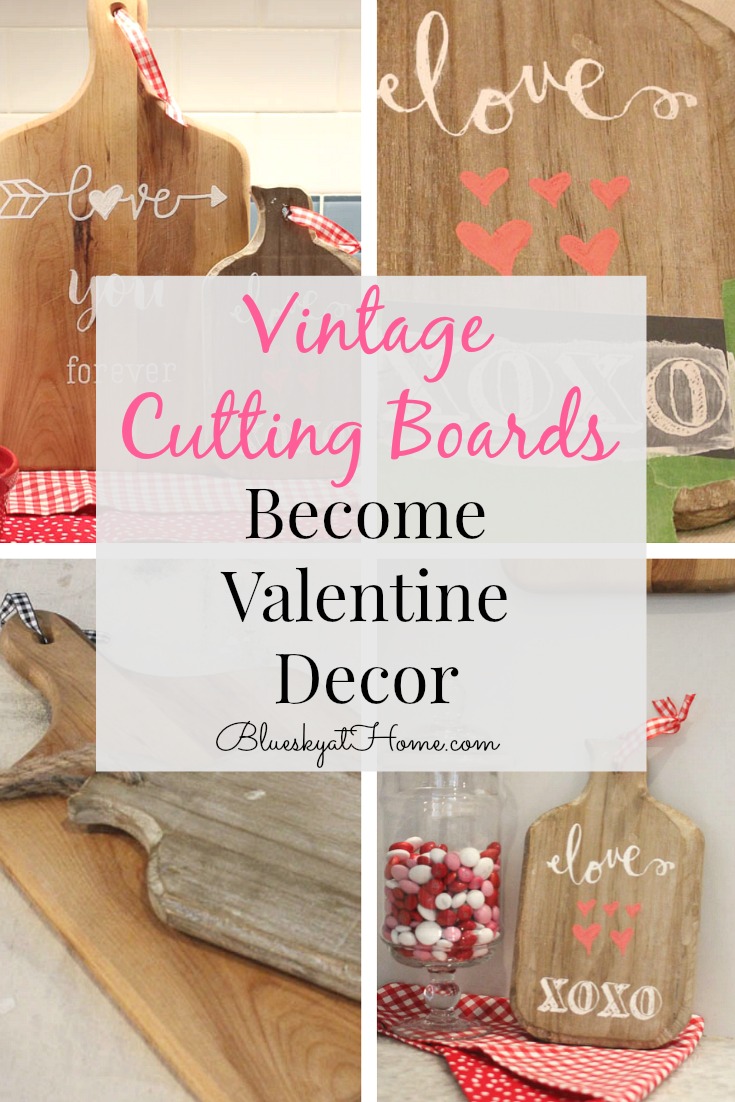 Vintage Cutting Boards for Valentine Decor