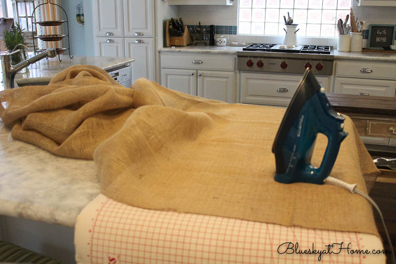 ironing burlap tablecloth