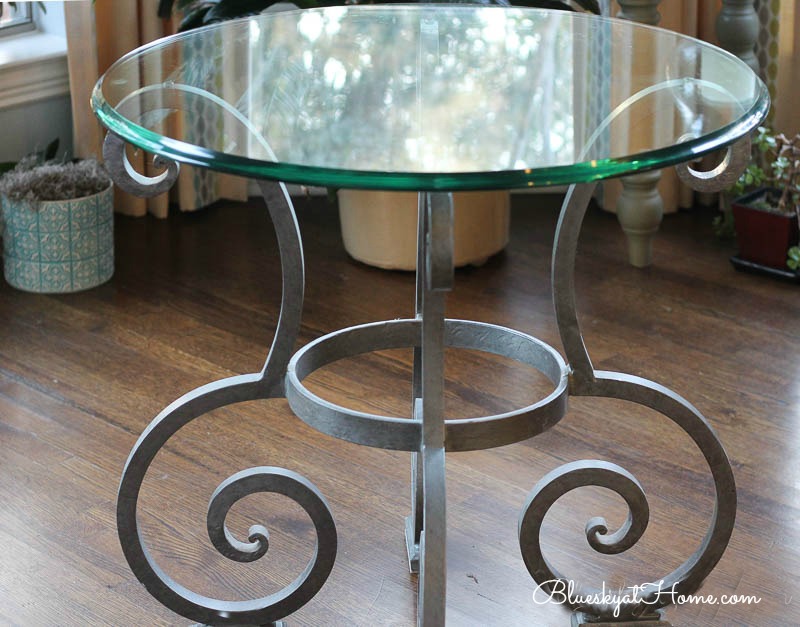 glass topped table