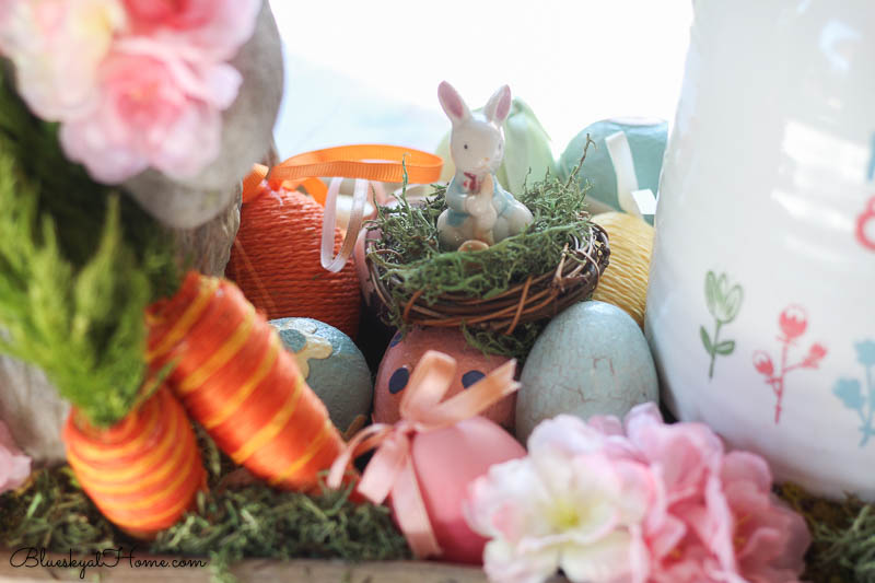 bunny in nest on Easter centerpiece