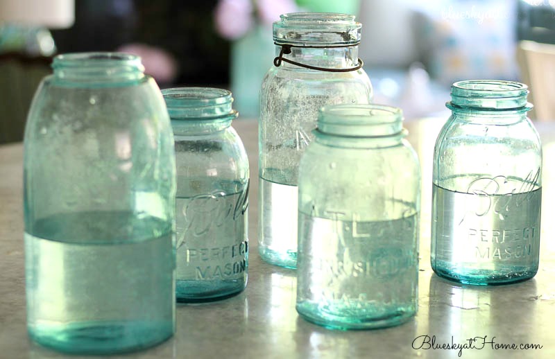 blue mason jars