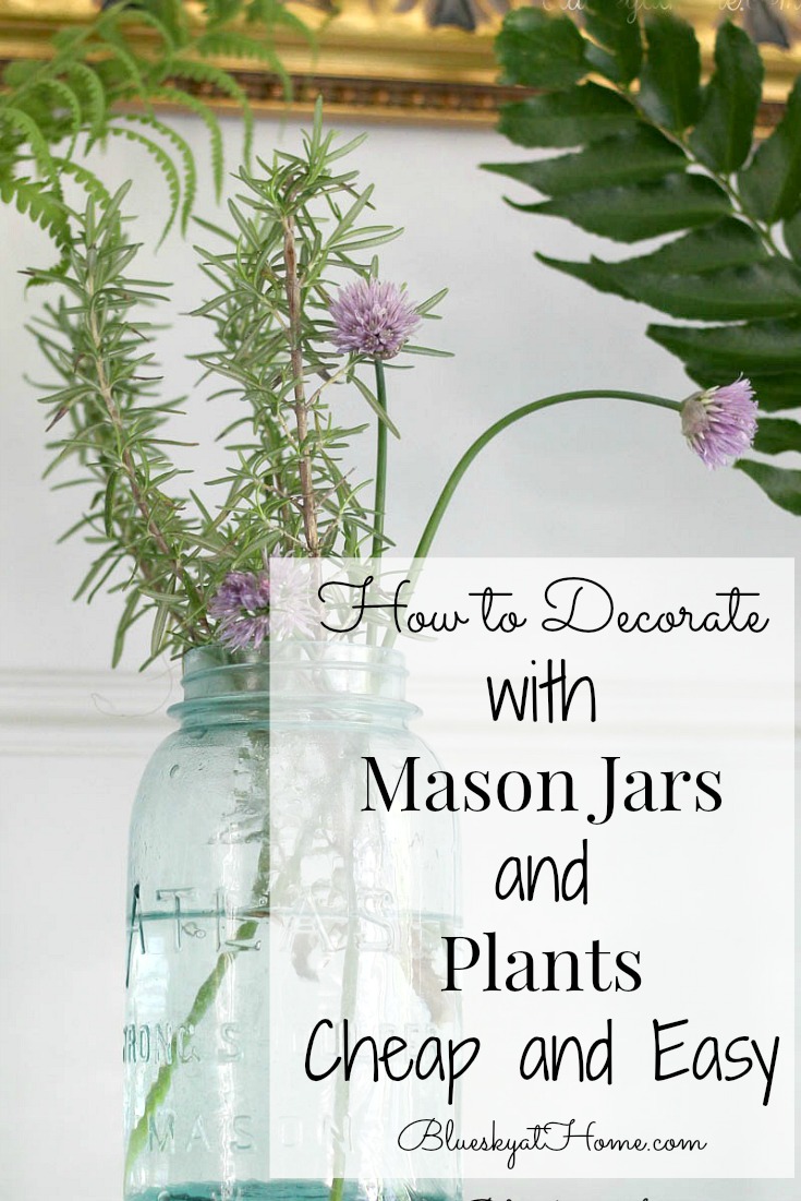 mason jars and greenery graphic