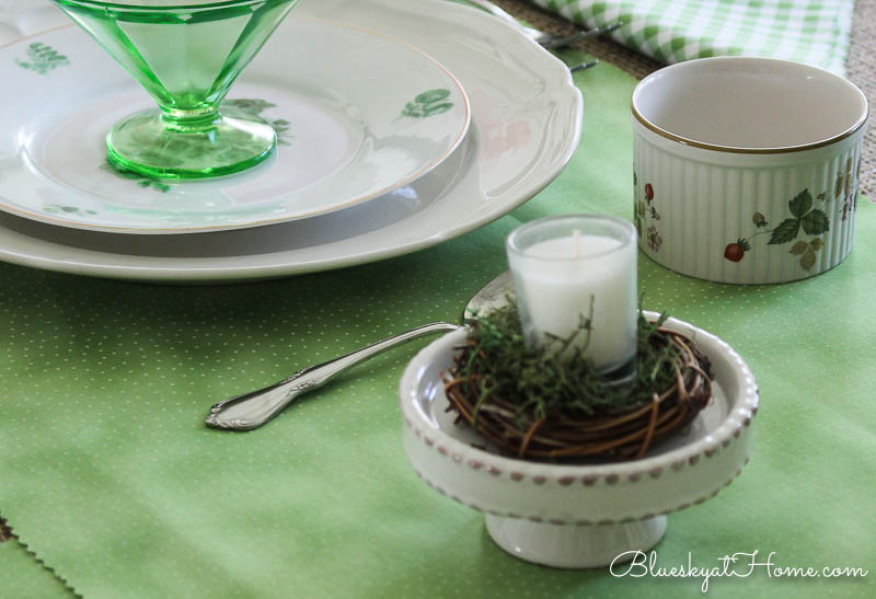 green and white tablescape