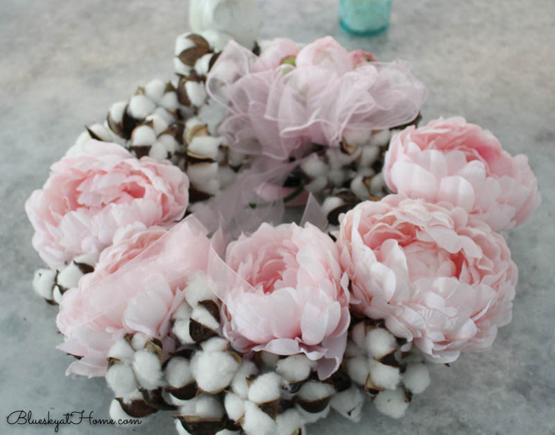 cotton stem spring wreath