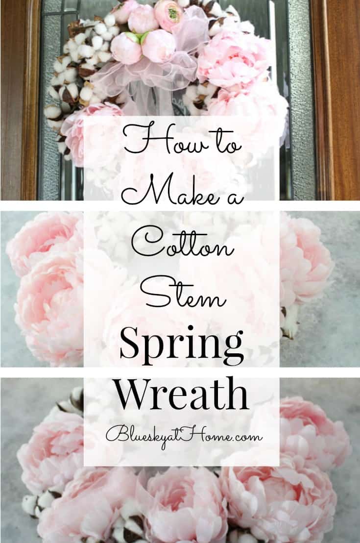 cotton stem spring wreath graphic