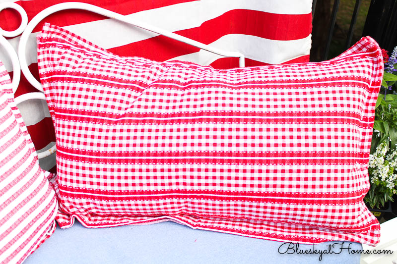 red and white check pillow