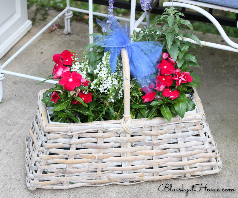 4th of July vignette flowers in basket