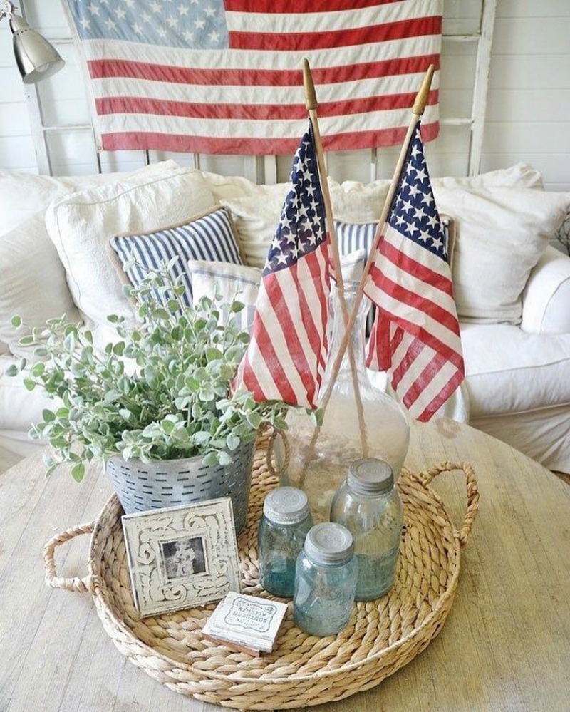 American flag vignette