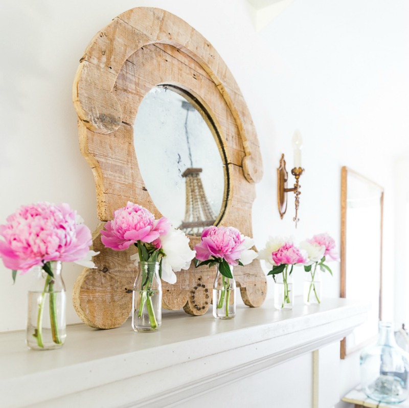 summer mantle with peonies