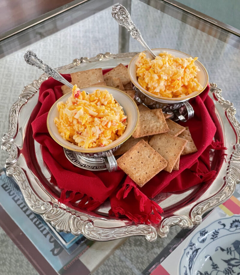 southern pimento cheese on tray