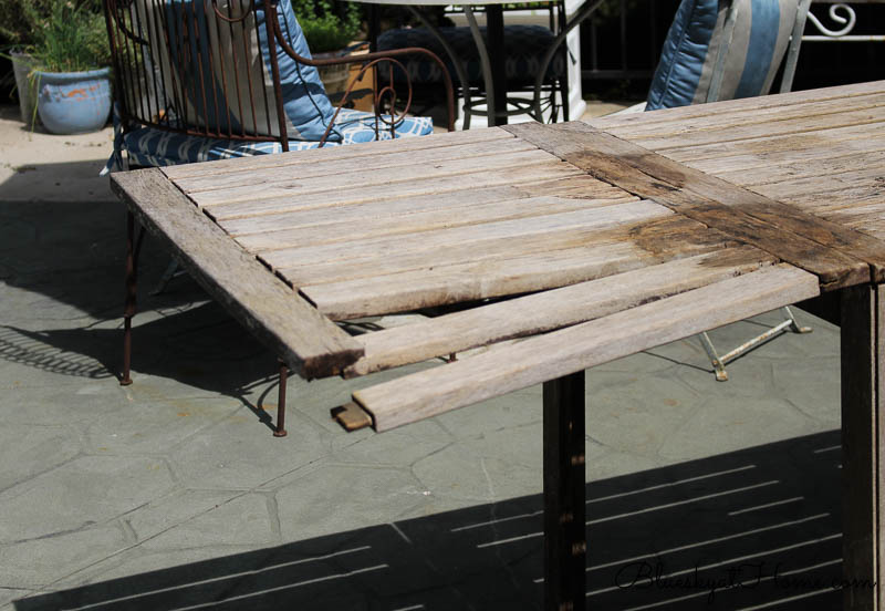 rescuing restoring teak table