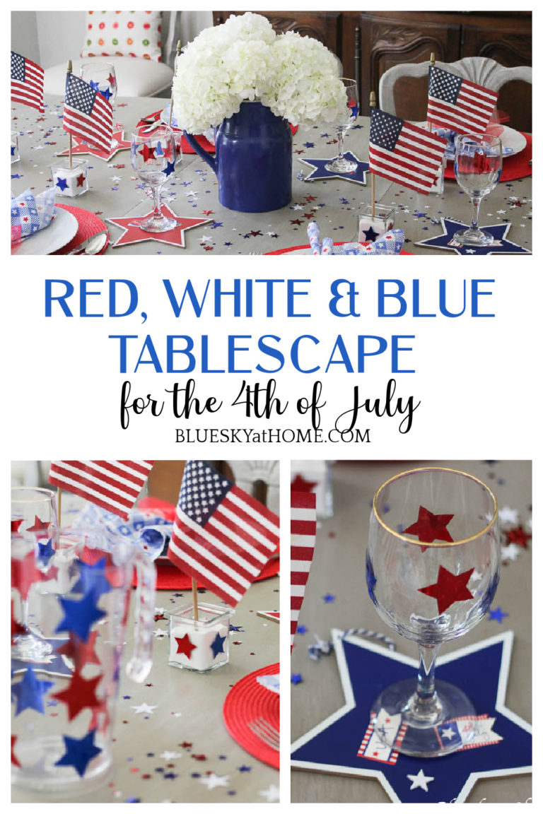 Red White and Blue Tablescape for the 4th of July