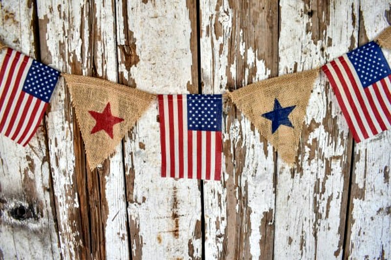 4th of july burlap banner
