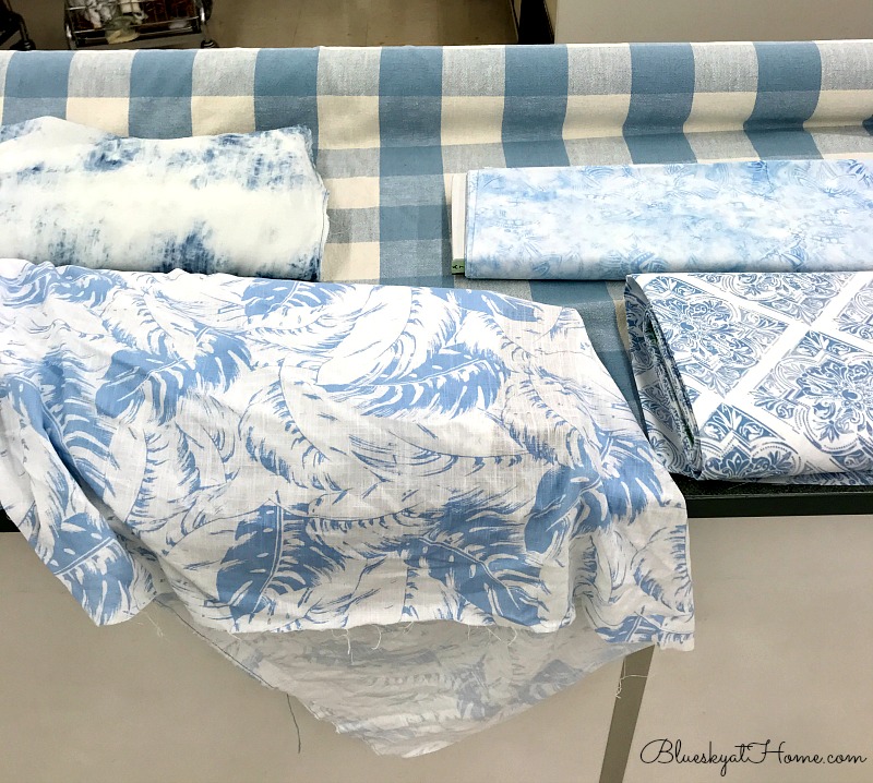 blue and white fabric choices