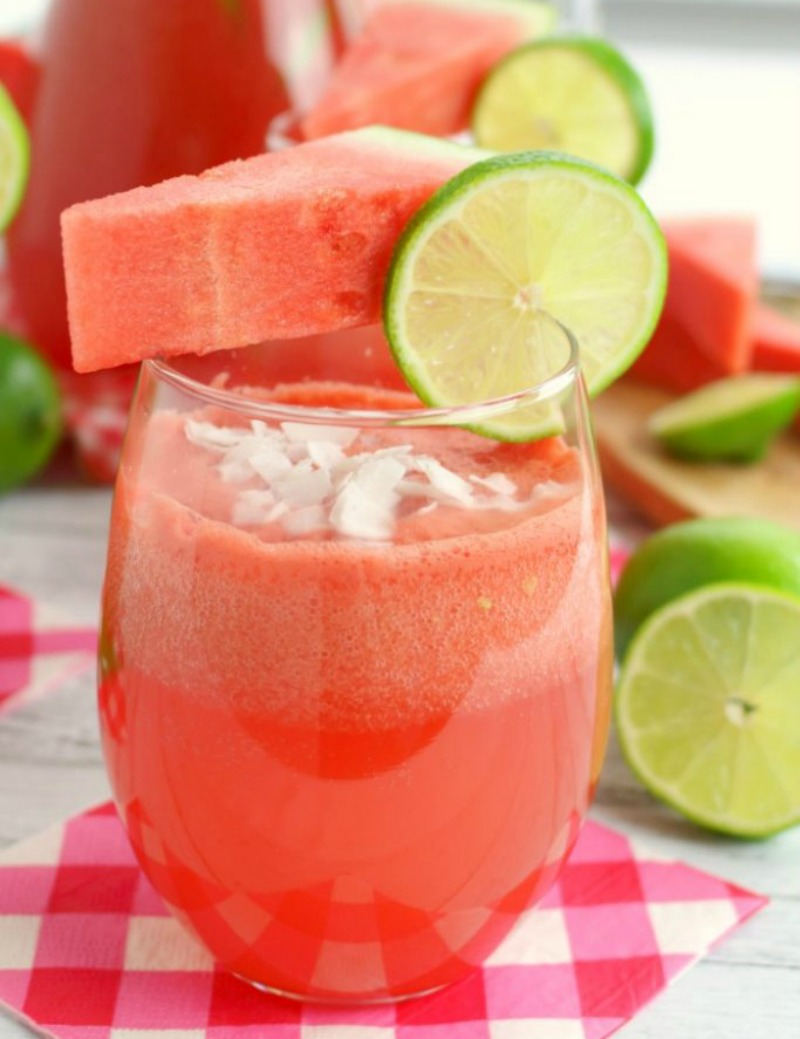 watermelon coconut rum punch