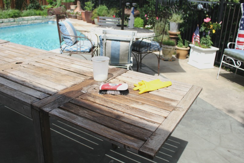 cleaning teak table