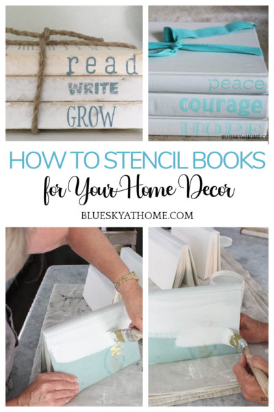 How to Stencil Books for Your Home Decor - Bluesky at Home