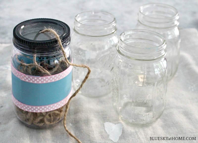 twine and mason jars