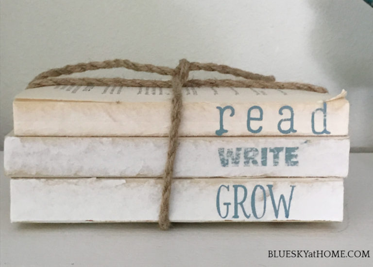 How to Stencil Books for Your Home Decor - Bluesky at Home