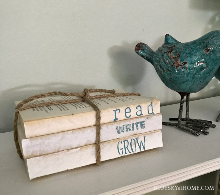 How to Stencil Books for Your Home Decor - Bluesky at Home