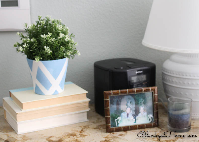 planter on stack of books