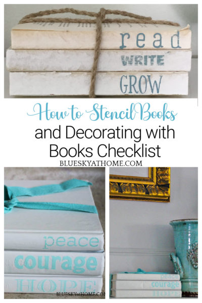 How to Stencil Books for Your Home Decor - Bluesky at Home