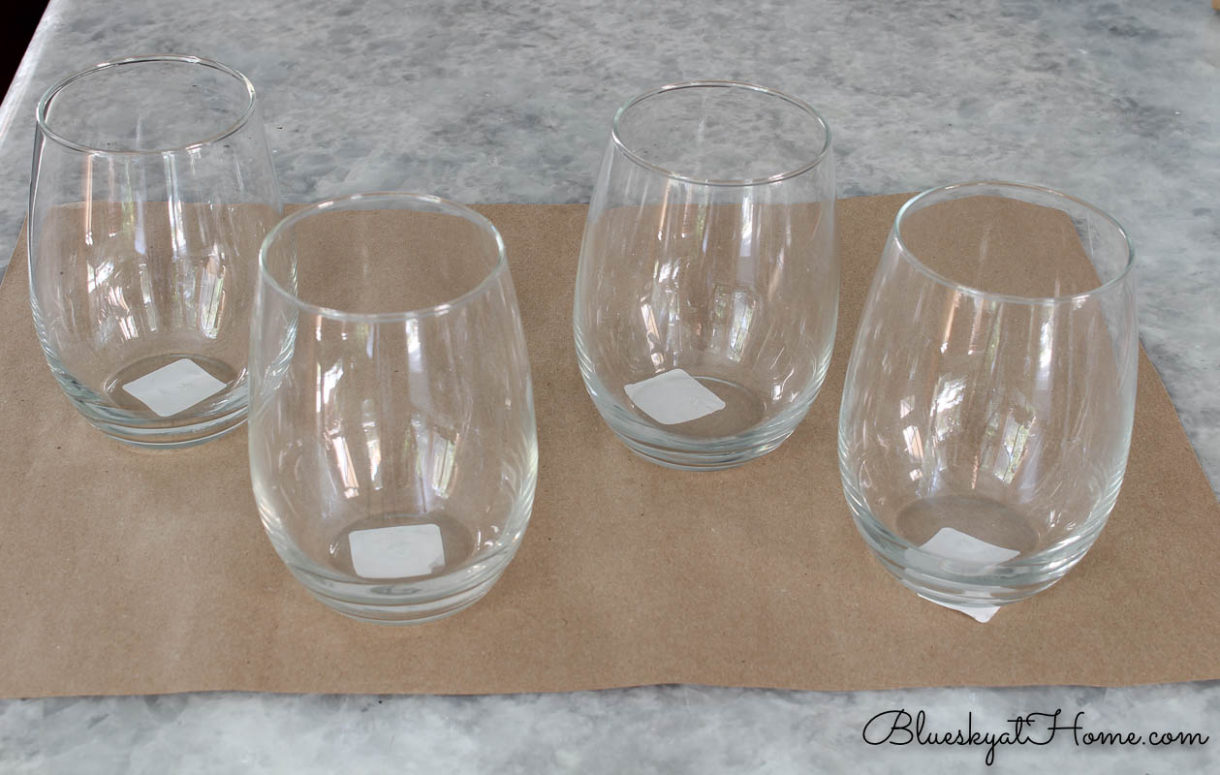  stemless wine glasses