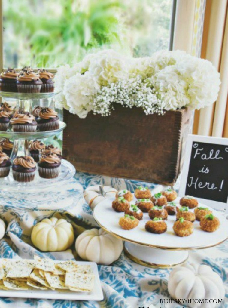 How to Decorate a Buffet Table for a Casual Fall Party - Bluesky at Home