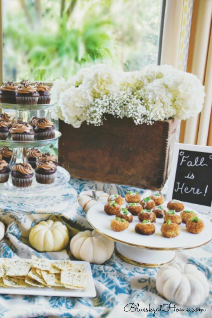 Buffet table for casual fall party