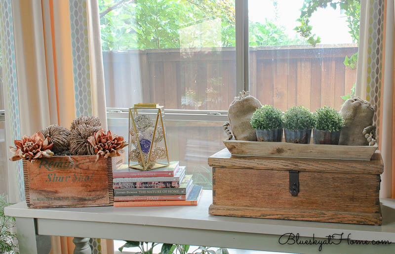 restyled console table with reused items