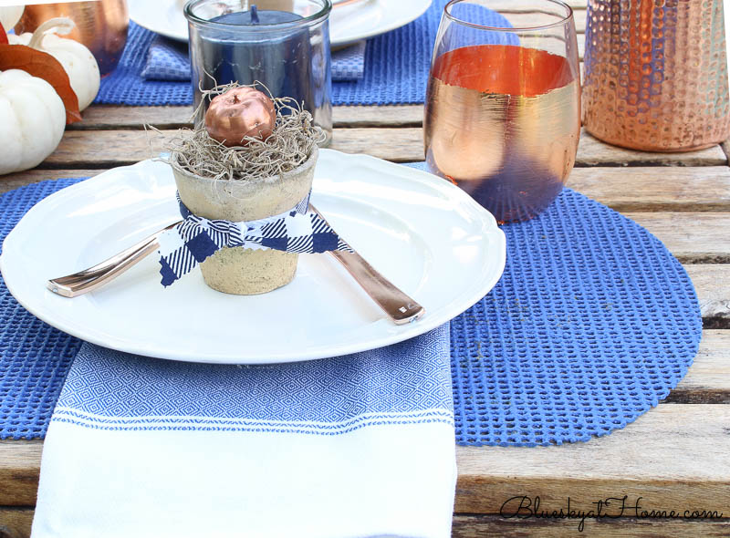 fall patio tablescape place settings