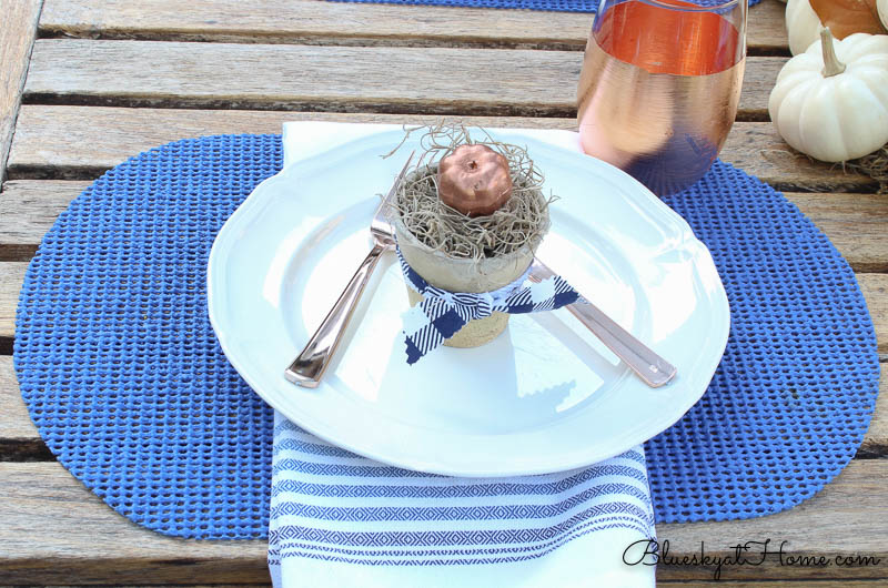 fall patio tablescape place settings