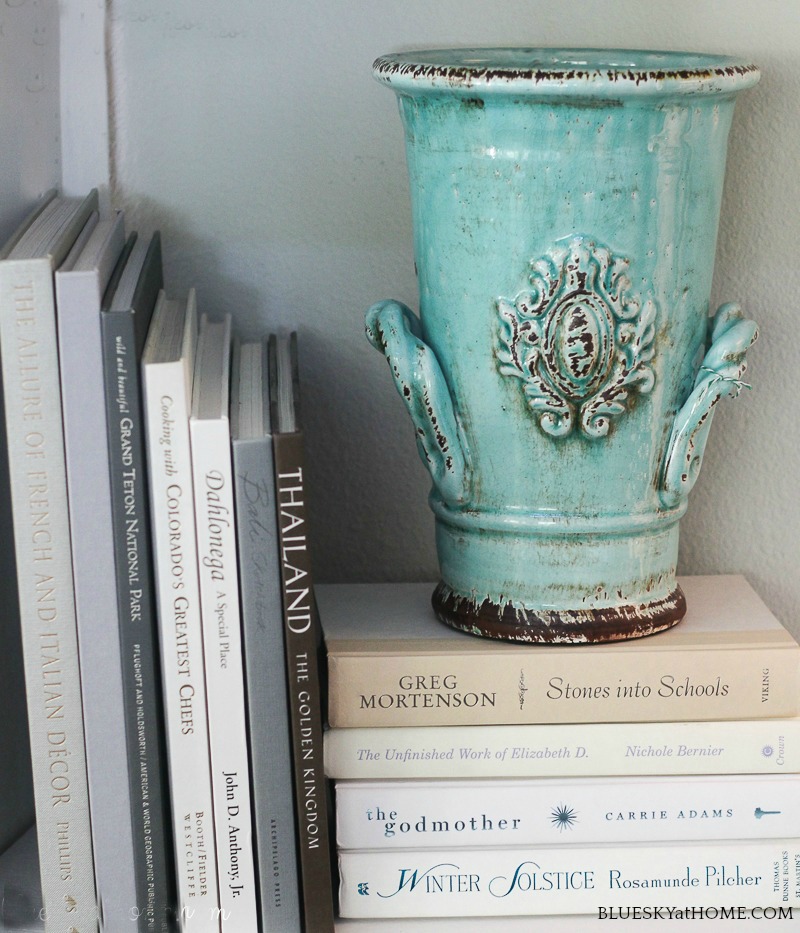 turquoise vase for fall decor