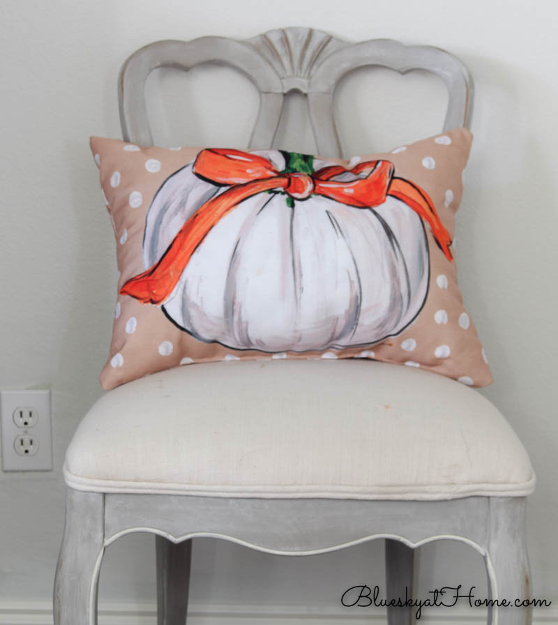 pumpkin pillow with polka dots