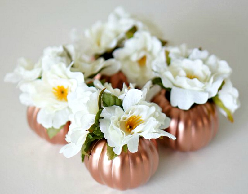 Thanksgiving DIY project copper pumpkins