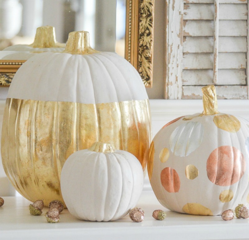 gold gilded pumpkins