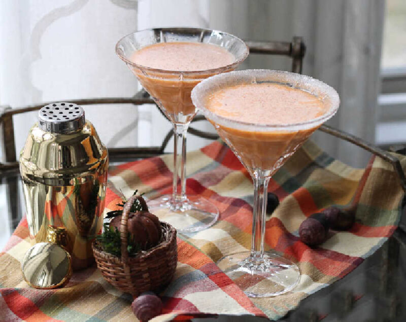 two pumpkin martinis