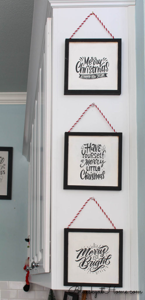 DIY Christmas signs on wall