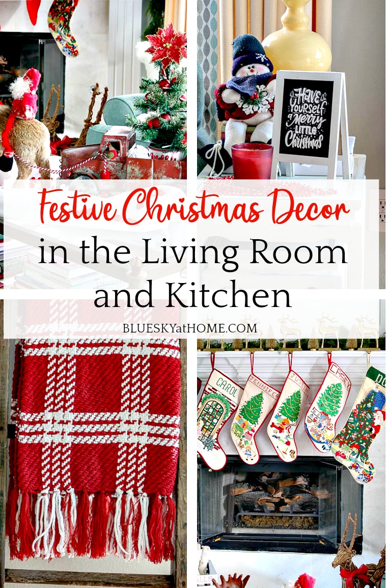 Festive Christmas Decor in the Living Room and Kitchen