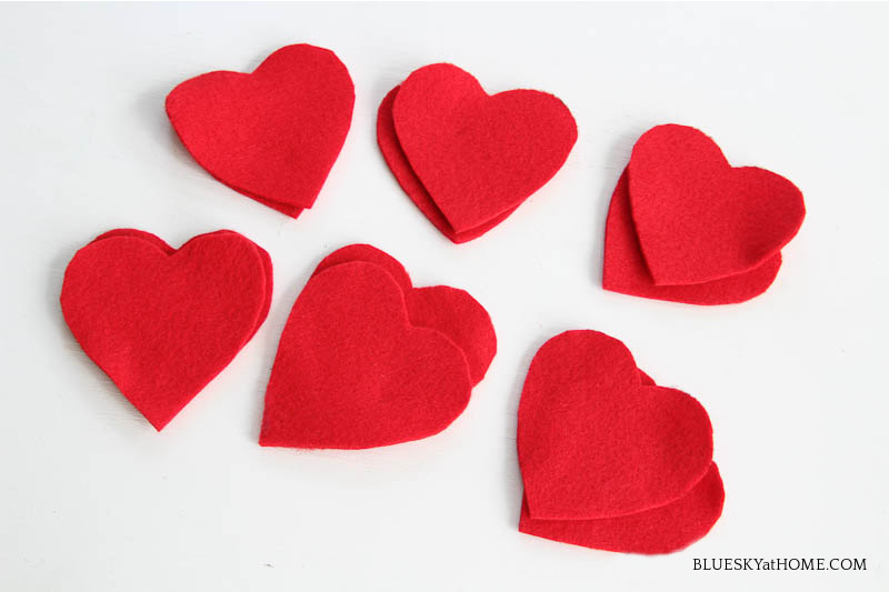 red felt hearts