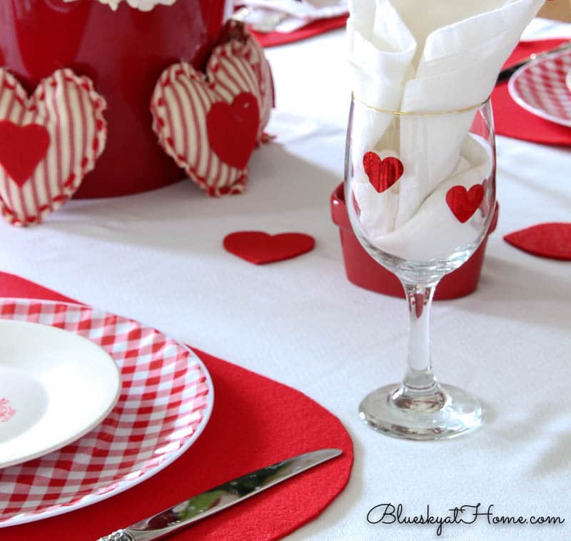 Valentine glasses with hearts