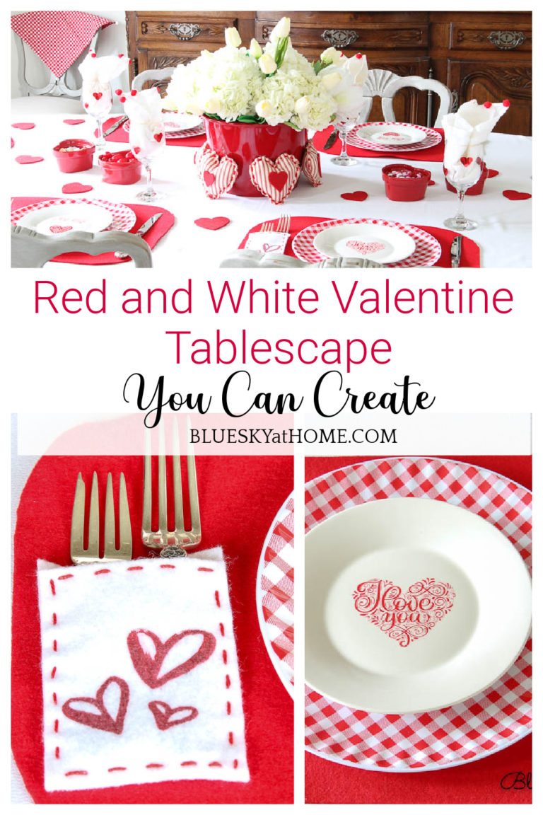 Red and White Valentine Tablescape