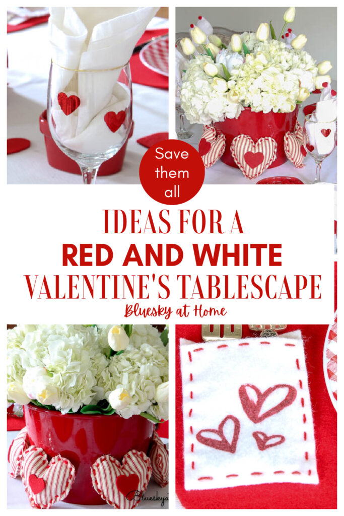 red and white Valentine's tablescape graphic