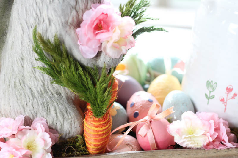 Easter bunny centerpiece with flowers